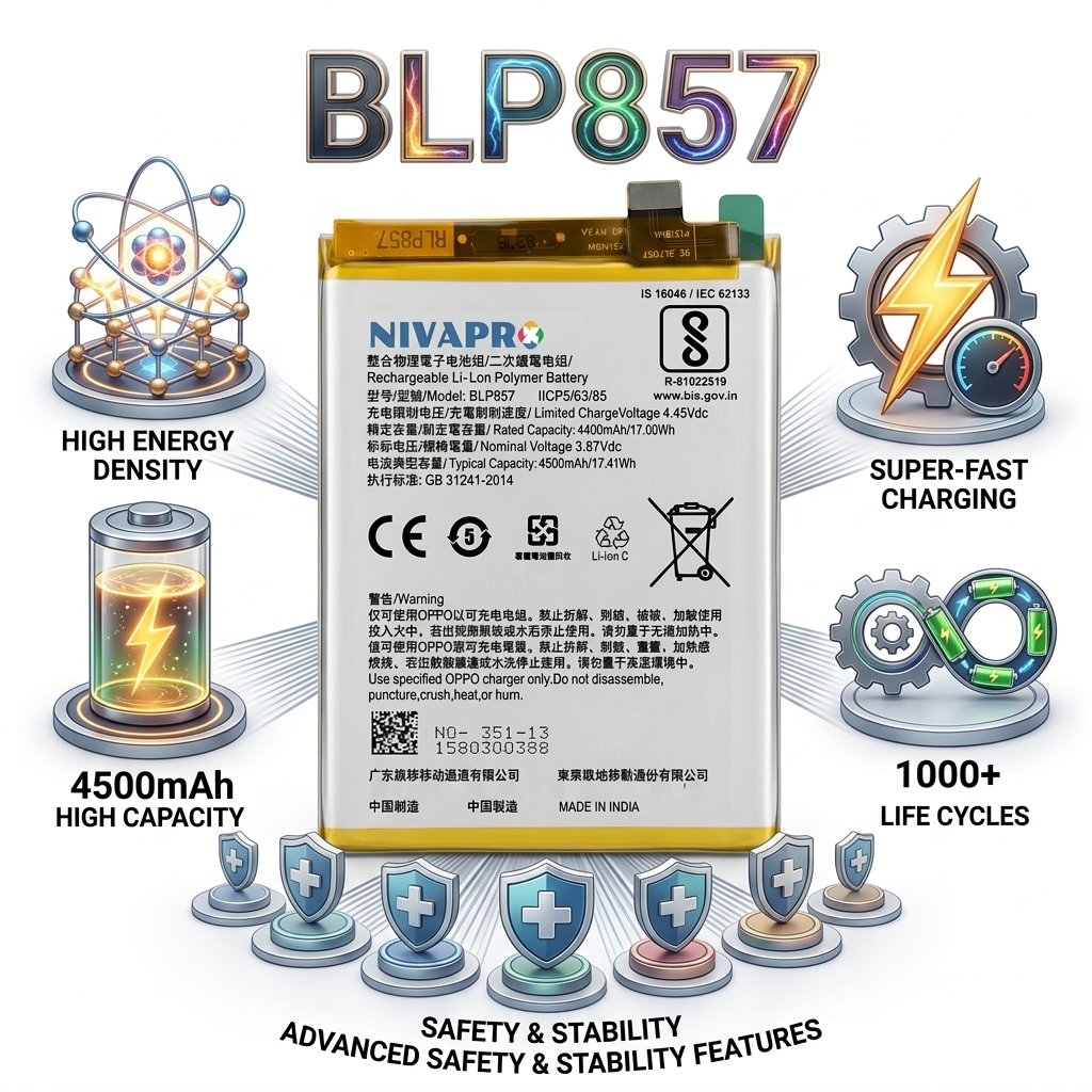 BLP857 Battery For Realme Q3 Pro 5G (RMX2205) / Realme X7 Max / Realme GT Neo (RMX3031)  4500mAh Battery with warranty by NIVAPRO