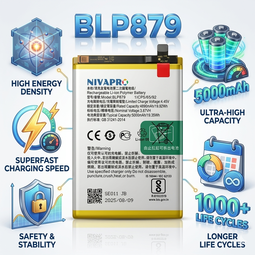BLP879  for Oppo A96 4G (CPH2333) and Oppo A36 (2022)  5000mAh Battery with warranty by NIVAPRO