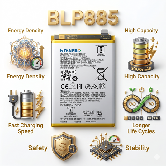 BLP885 for Oppo A76 (CPH2375) and Oppo A96 (CPH2333) 5000mAh Battery with warranty by NIVAPRO