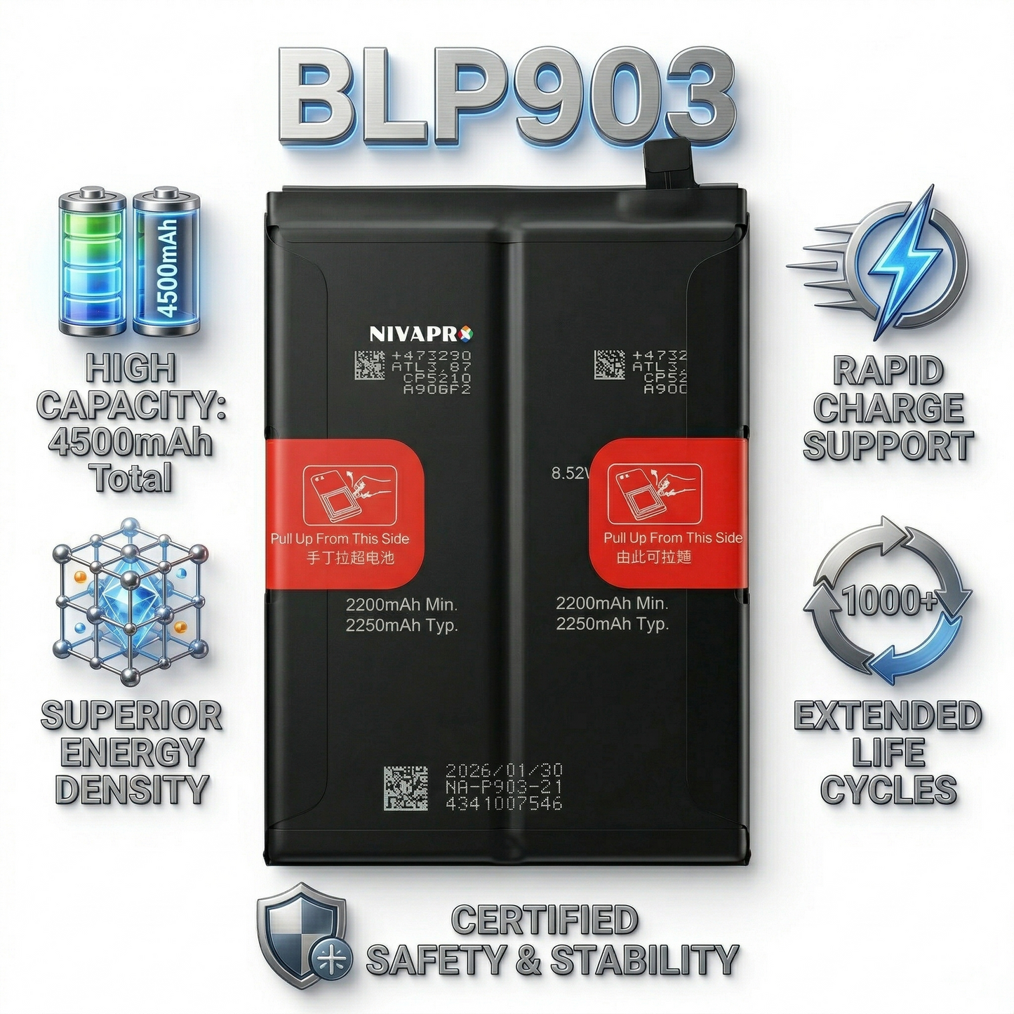 BLP903 for OnePlus Nord CE 2 5G 4500mAh Battery with warranty by NIVAPRO
