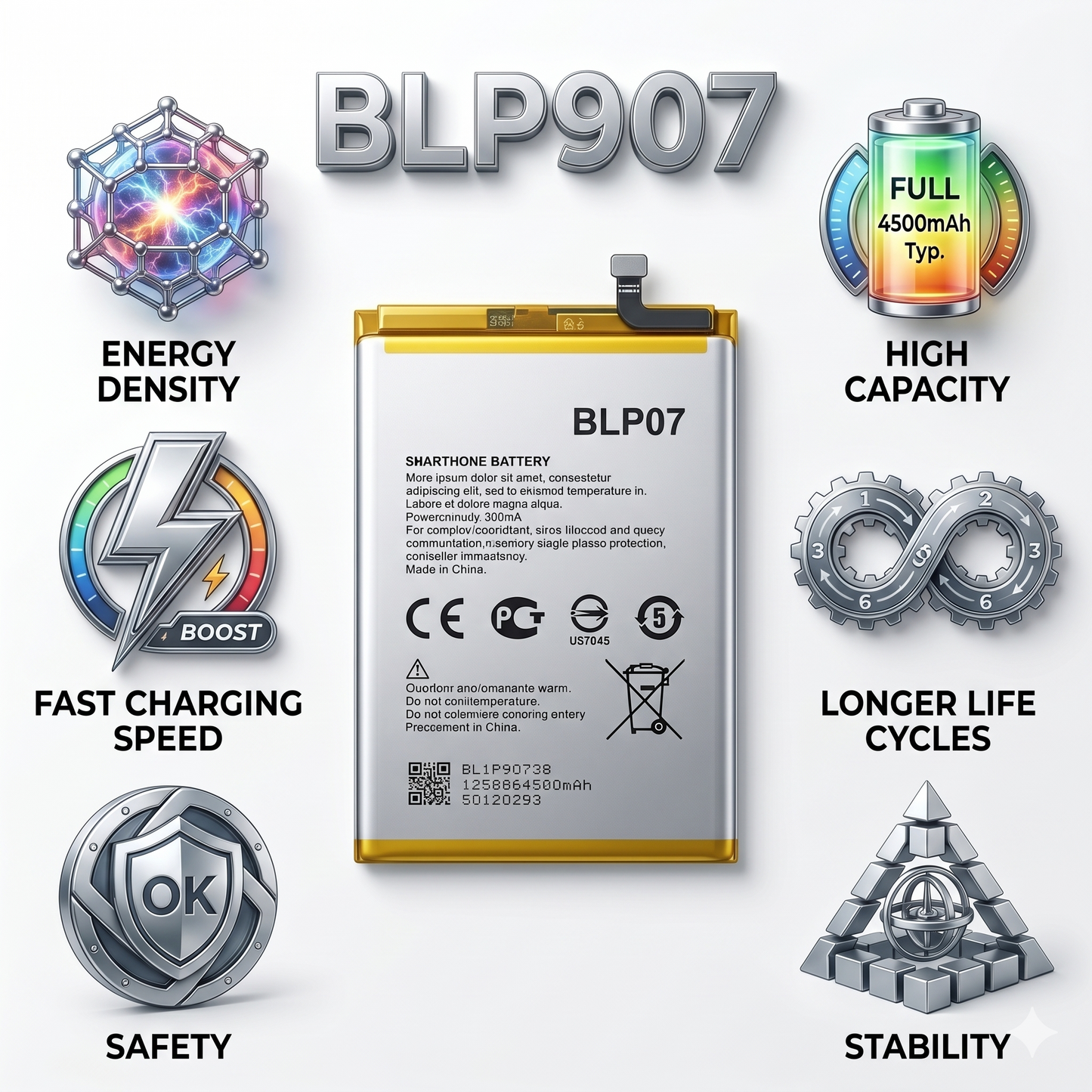 BLP907 for  A96 Reno 7Z | F21 Pro | F21 Pro 5G | F21s PRO | F21s Pro 5G  4500mAh Battery with warranty by NIVAPRO