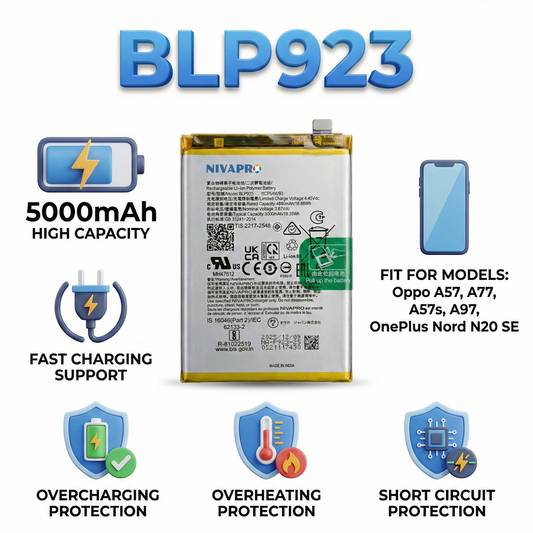 BLP923, for Oppo & Realme Smartphones Compatible 5000mAh Battery by NIVAPRO