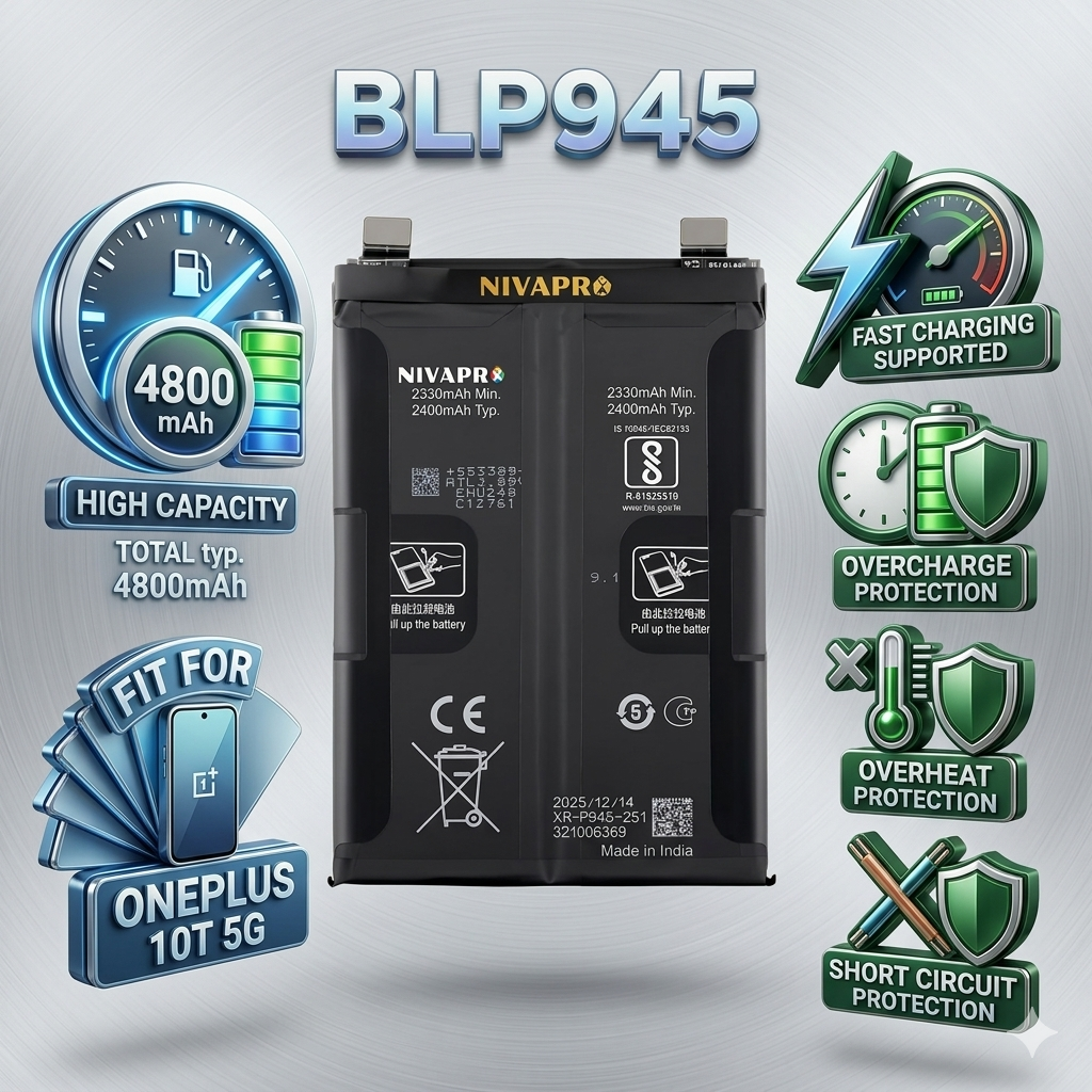 BLP945 for OnePlus 10T 5G 150W SUPERVOOC Technology 4800mAh Battery with warranty by NIVAPRO