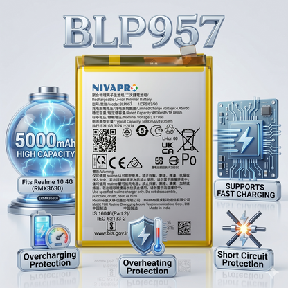 BLP957 for Realme 10 4G (model RMX3630) 5000mAh Battery with warranty by NIVAPRO