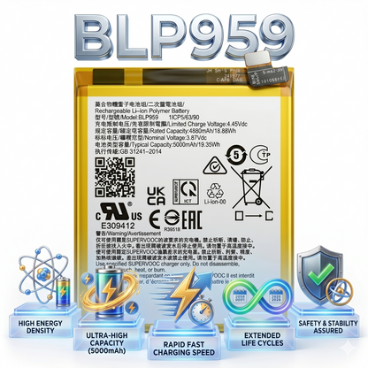 BLP959 for Oppo Reno8 T 4G (model CPH2481) and Oppo Reno8 T 5G  5000mAh Battery  with warranty by NIVAPRO