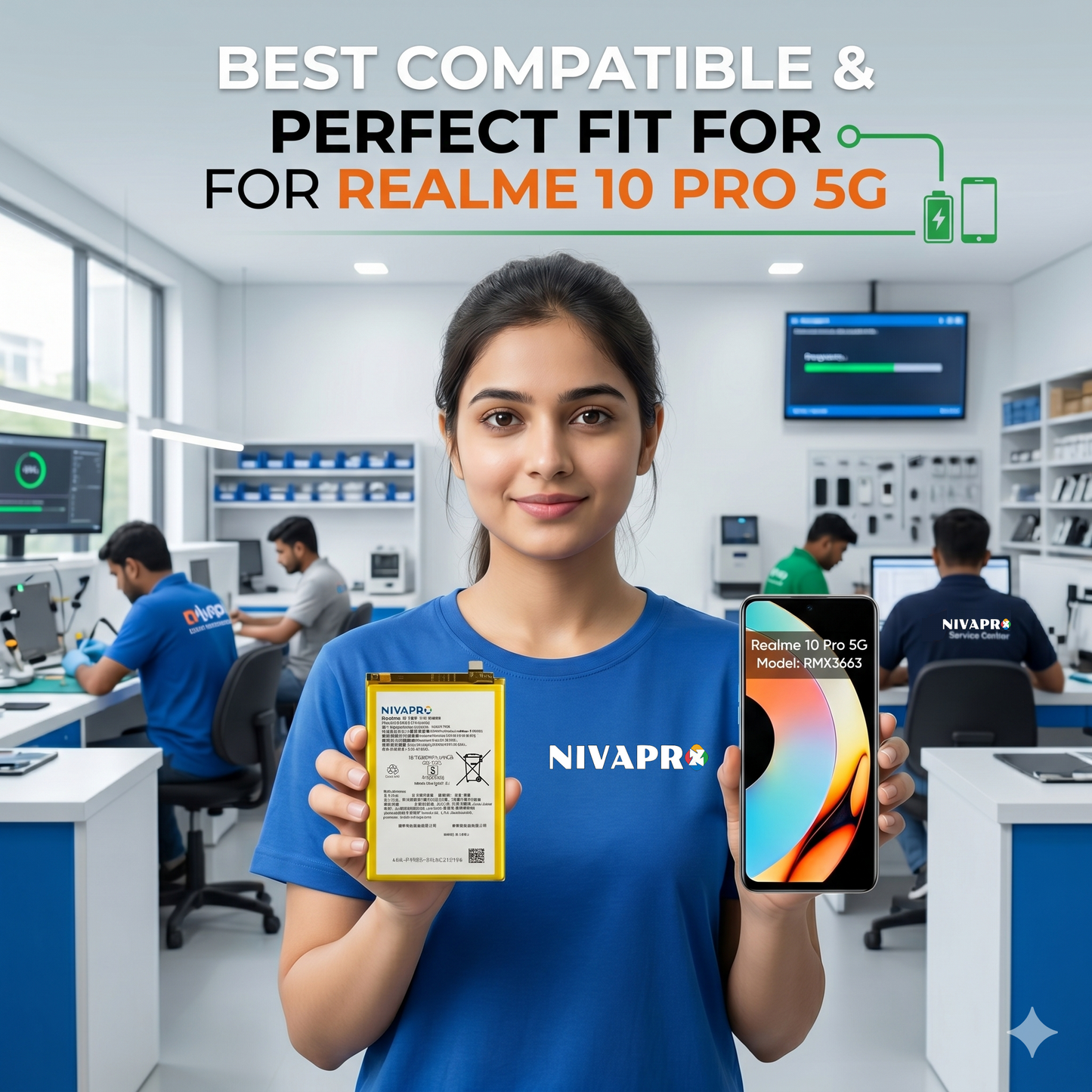BLP983 for  Realme 10 Pro 5G Supports 33W SUPERVOOC fast charging 5000mAh Battery with warranty by NIVAPRO
