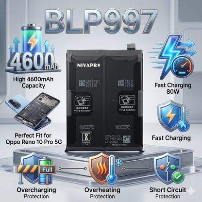BLP997 for  Oppo Reno 10 Pro 5G 4600mAh Battery with warranty by NIVAPRO