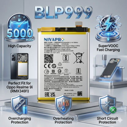 BLP999 for Oppo Realme 9i (RMX3491) 5000mAh Battery with warranty by NIVAPRO