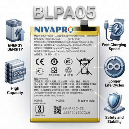 Original BLPA05 for  Oppo Reno 10 5G (CPH2531) 5000mAh  Battery with warranty by NIVAPRO