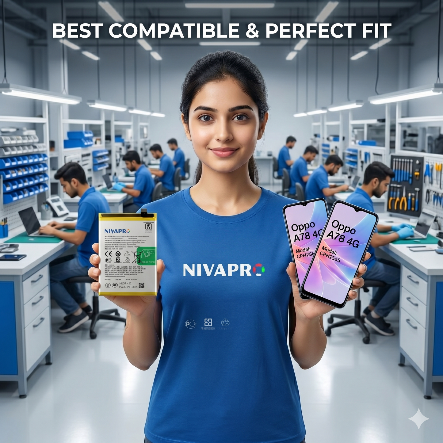 Original BLPA07 for  Oppo A78 4G (model CPH2565) 5000mAh  Battery with warranty by NIVAPRO