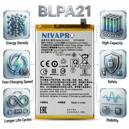 Original BLPB21 for Realme C61 (model RMX3930) 5000mAh Battery with warranty by NIVAPRO