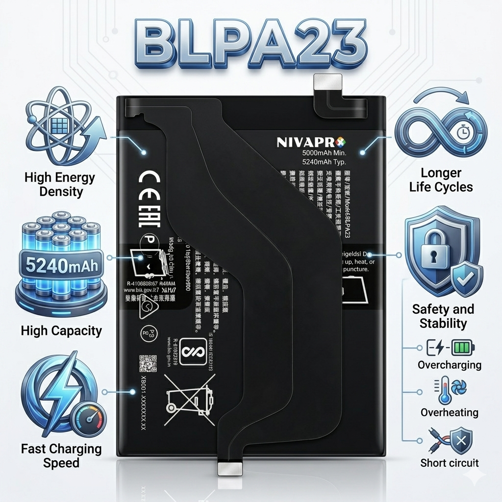 Original BLPA23 for Realme GT5 (150W) smartphone (model RMX3823) 5240mAh  Battery with warranty by NIVAPRO