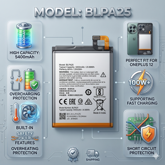 Original BLPA25 for OnePlus 12 5400mAh  Battery with warranty by NIVAPRO