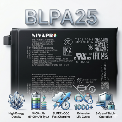 Original BLPA25 for OnePlus 12 5400mAh  Battery with warranty by NIVAPRO