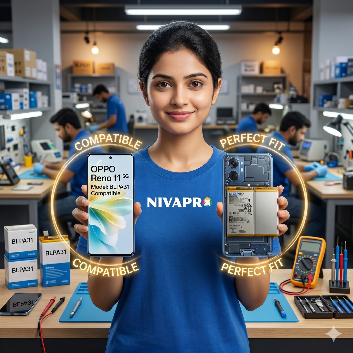 Original BLPA31 for OPPO Reno 11 5G (Model CPH2599) 5000mAh Battery with warranty by NIVAPRO