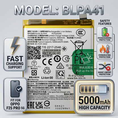Original BLPA41  for Oppo F25 Pro 5G  5000mAh Battery with warranty by NIVAPRO