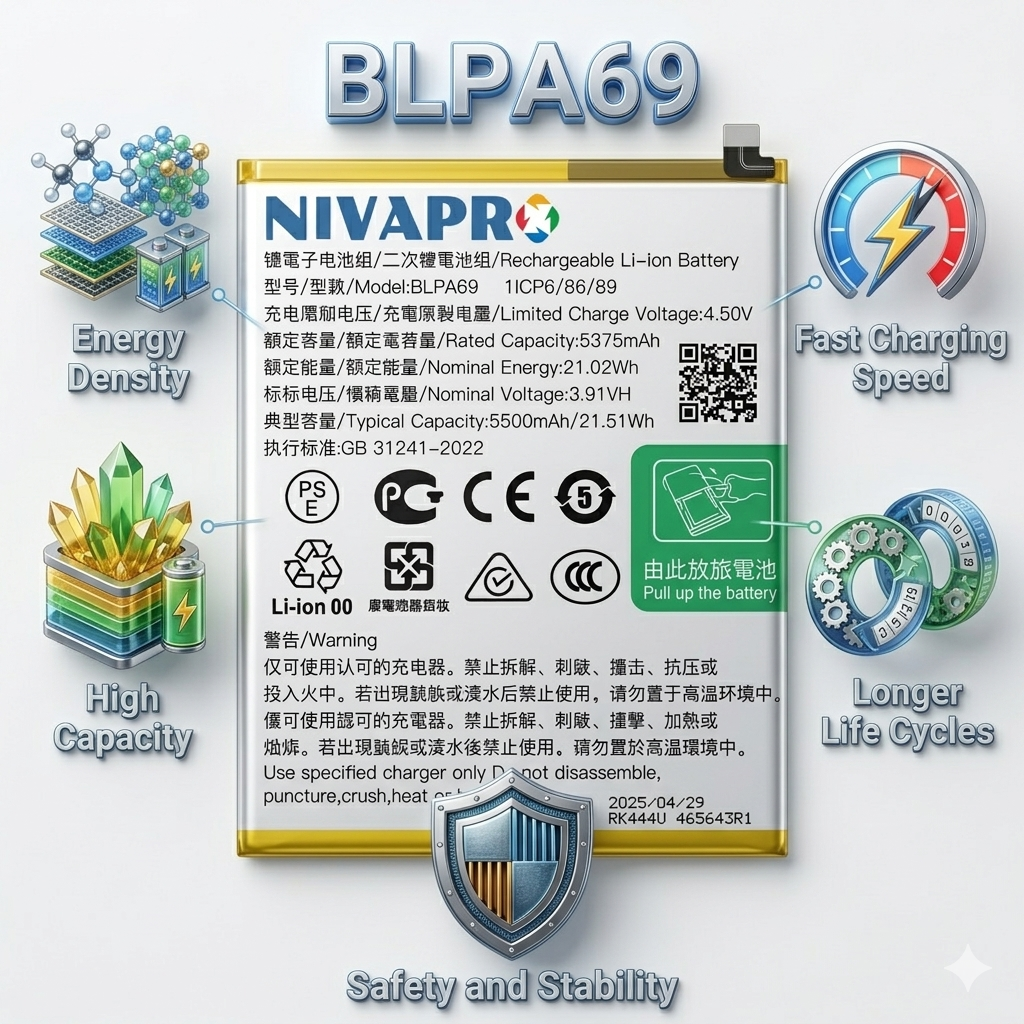 Original BLPA69 for OnePlus Nord CE 4 Lite 5G  5500mAh Battery with warranty by NIVAPRO