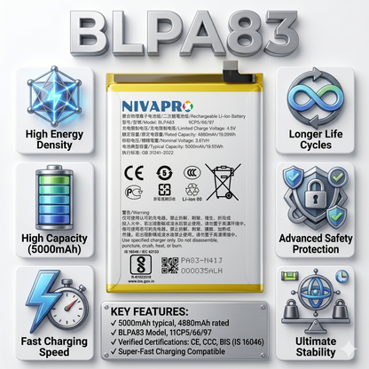 Original BLPA83 for Realme C63 5000mAh Battery with warranty by NIVAPRO
