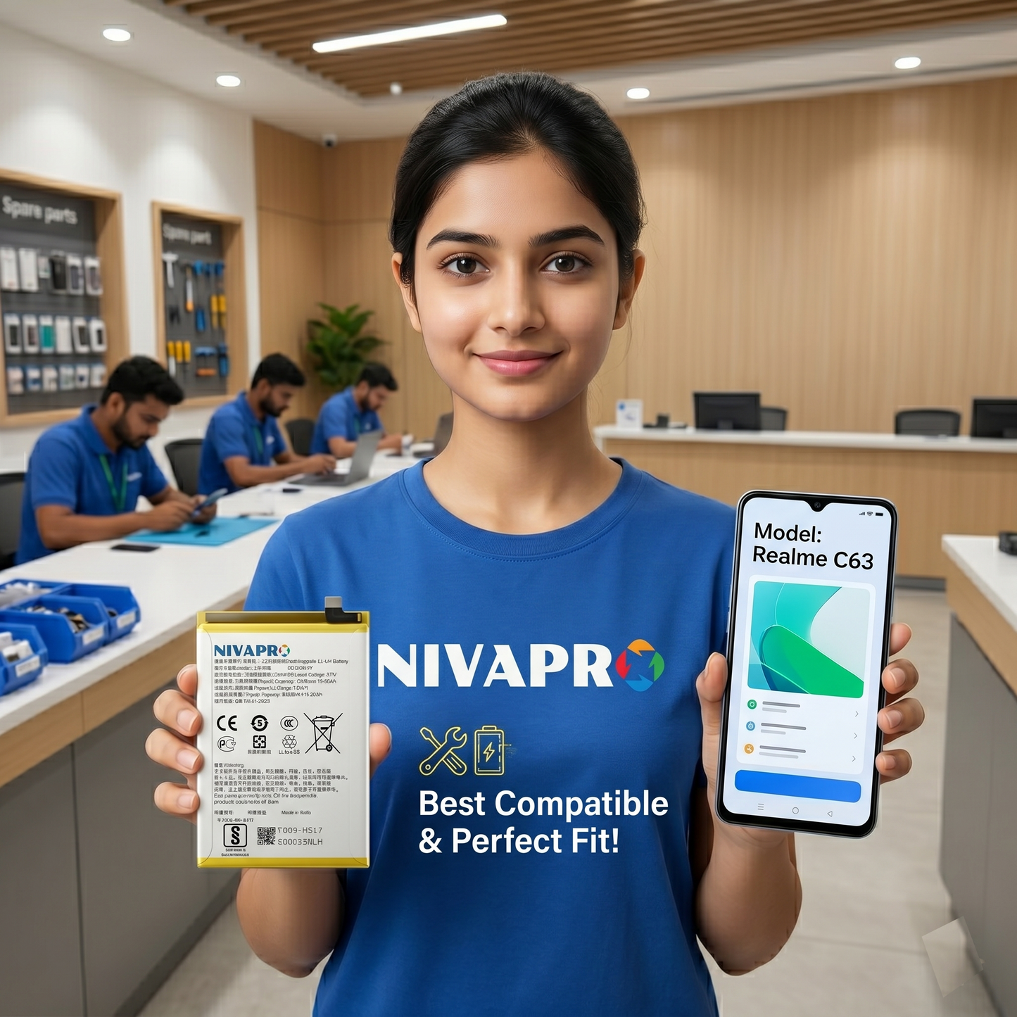 Original BLPA83 for Realme C63 5000mAh Battery with warranty by NIVAPRO