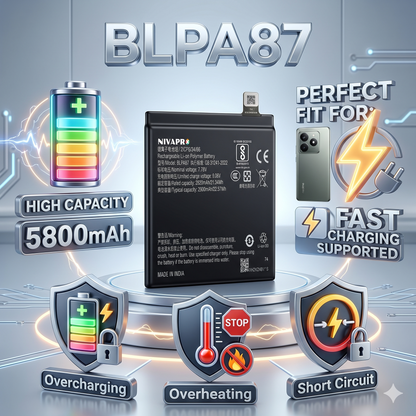 Original BLPA87 for Realme GT 6 (model RMX3851/RMX3800) 5800mAh Battery with warranty by NIVAPRO