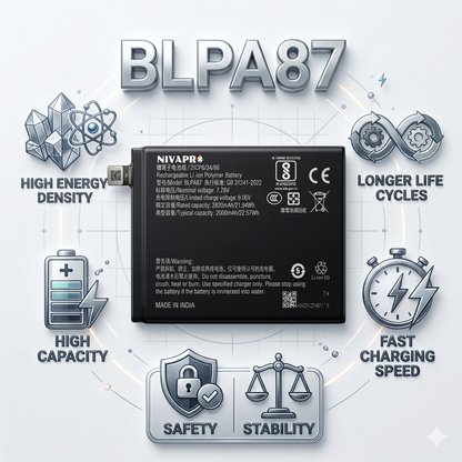 Original BLPA87 for Realme GT 6 (model RMX3851/RMX3800) 5800mAh Battery with warranty by NIVAPRO