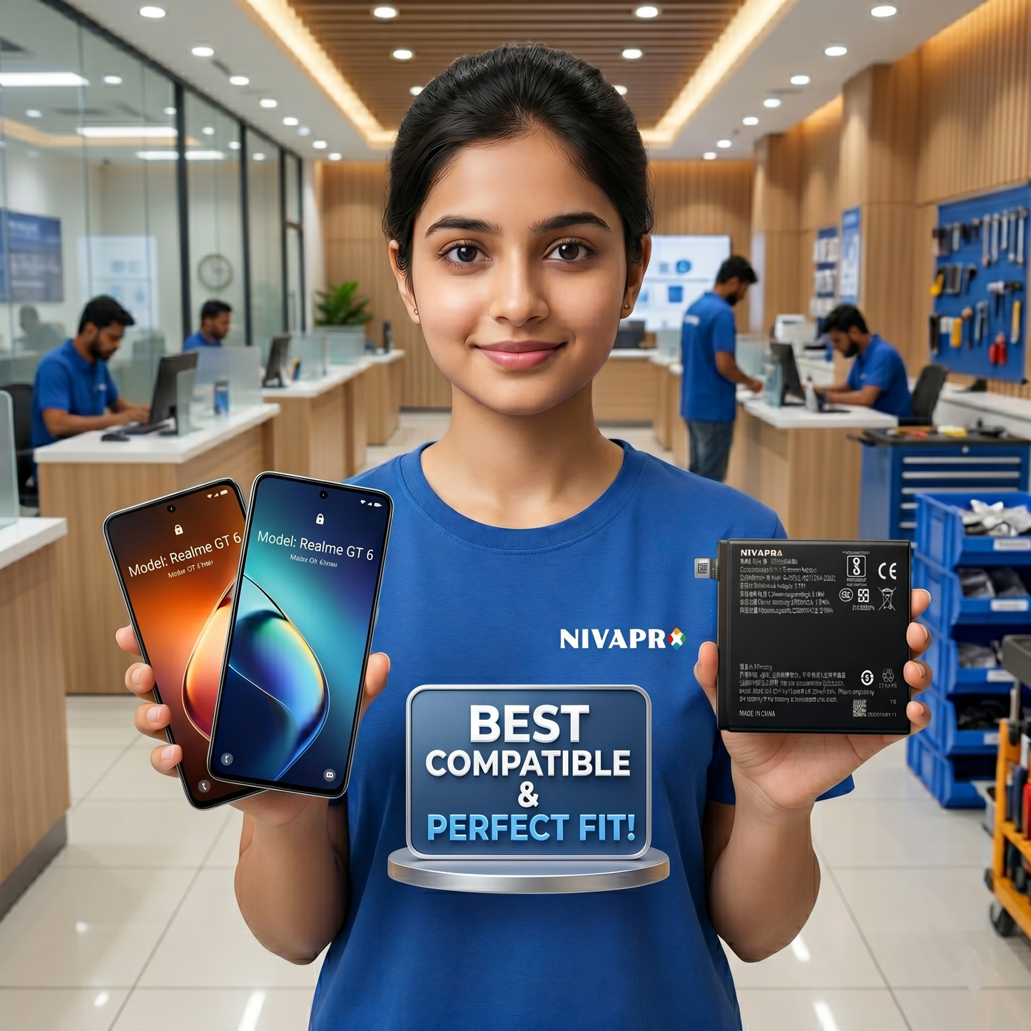 Original BLPA87 for Realme GT 6 (model RMX3851/RMX3800) 5800mAh Battery with warranty by NIVAPRO
