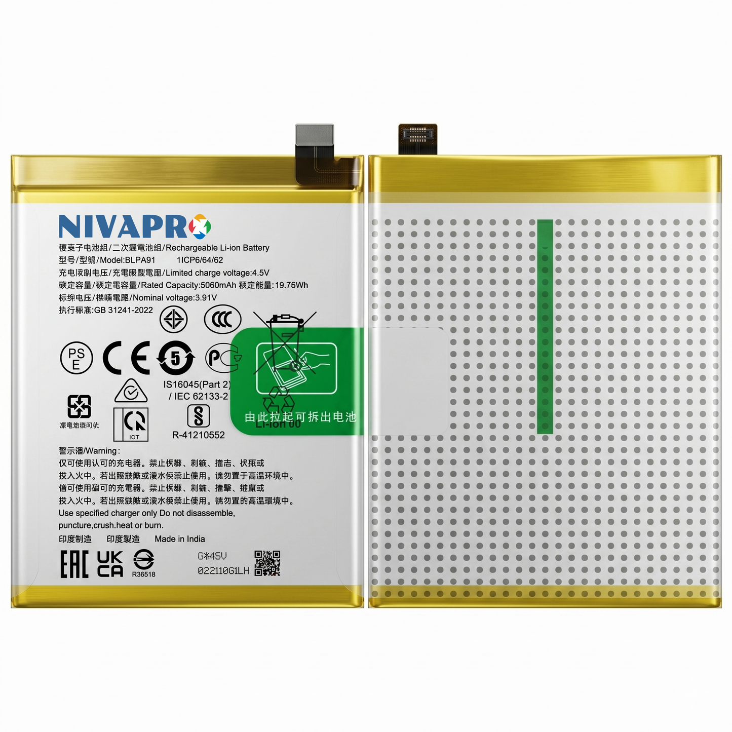 Original BLPA91 for Realme 13 Pro+ 5200mAh Battery with warranty by NIVAPRO