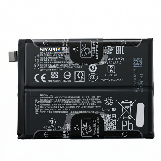 Original BLPA97 for  OnePlus Nord 4 (models CPH2663 and CPH2661) 5500mAh Battery with warranty by NIVAPRO