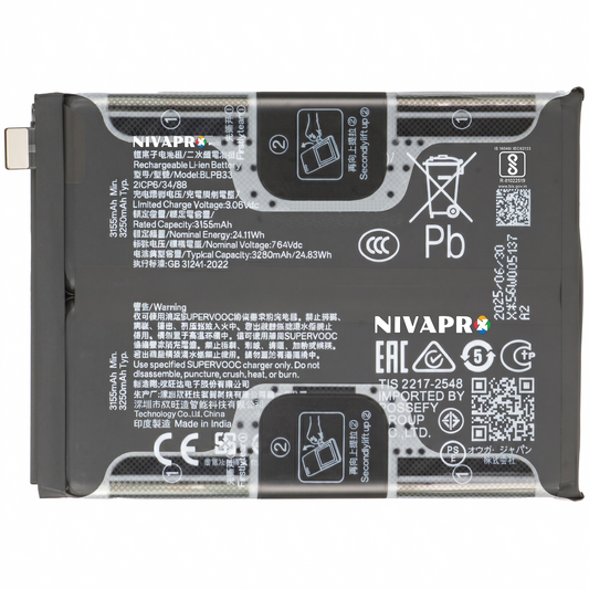 Original BLPB33 for  Realme GT 7 Pro 6500mAh Battery with warranty by NIVAPRO