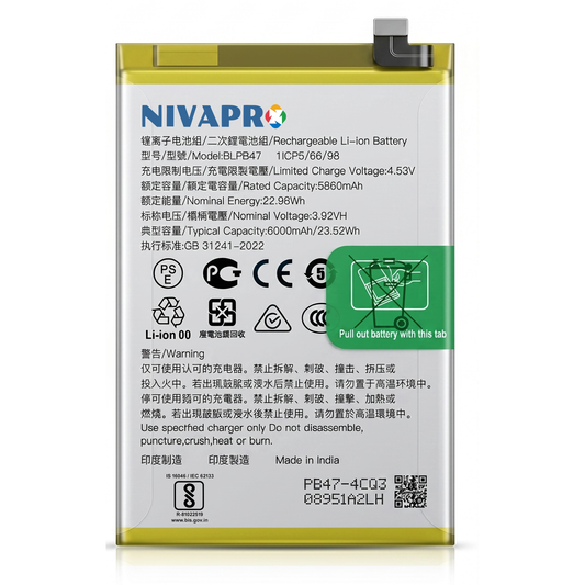Original BLPB47 for Realme C75 5G 6000mAh Battery with warranty by NIVAPRO