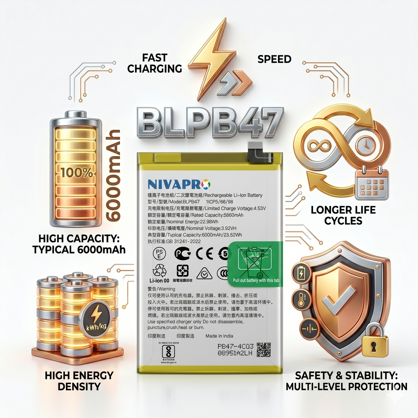 Original BLPB47 for Realme C75 5G 6000mAh Battery with warranty by NIVAPRO