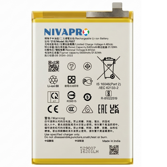 Original BLPB57 for Oppo Reno12 Pro 5G / Reno 12 Pro 5000mAh Battery with warranty by NIVAPRO
