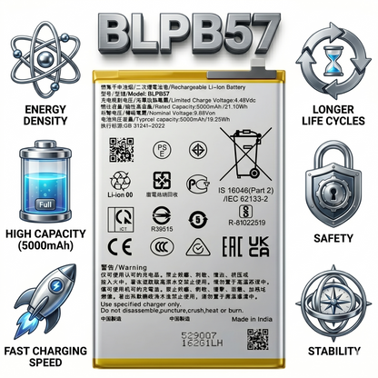 Original BLPB57 for Oppo Reno12 Pro 5G / Reno 12 Pro 5000mAh Battery with warranty by NIVAPRO