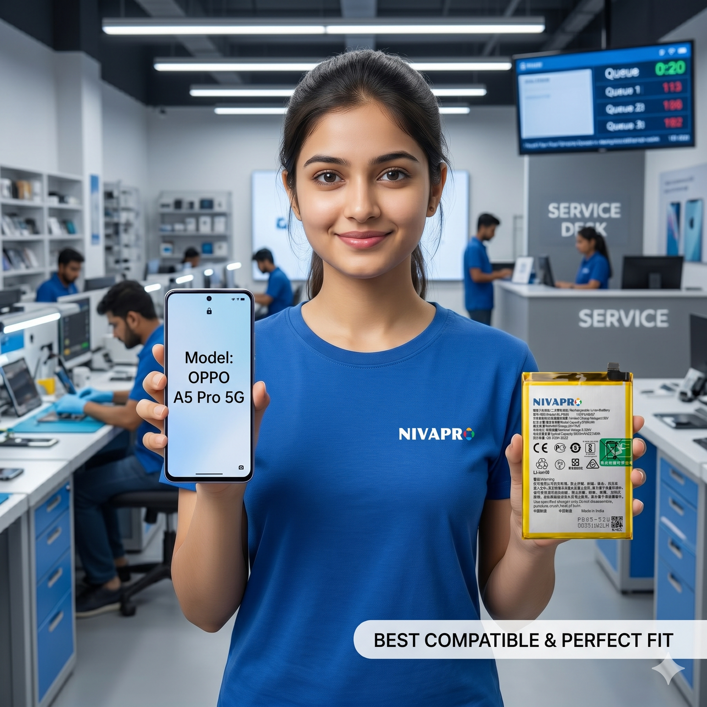 Original BLPB65 for Oppo A5 Pro 5G (model CPH2695) 5800mAh Battery with warranty by NIVAPRO