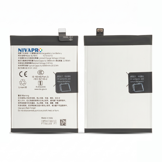 Original BLPB75 for  Realme 14 Pro 5G (model CPH2695) 6000mAh Battery with warranty by NIVAPRO