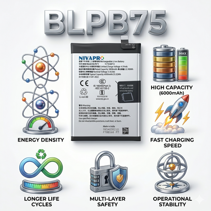 Original BLPB75 for  Realme 14 Pro 5G (model CPH2695) 6000mAh Battery with warranty by NIVAPRO