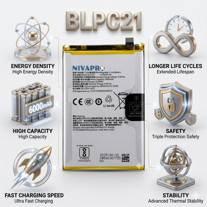 Original BLPC21 for Oppo A5x 5G 6000mAh Battery with warranty by NIVAPRO