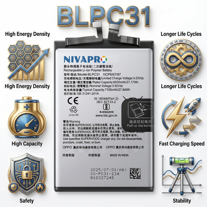 Original BLPC31 for  OnePlus Nord CE5 5G 7100mAh Battery with warranty by NIVAPRO
