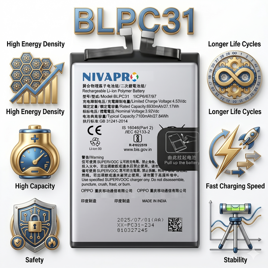 Original BLPC31 for  OnePlus Nord CE5 5G 7100mAh Battery with warranty by NIVAPRO