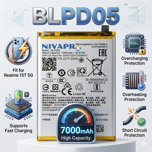 Original BLPD05 for Realme 15T 5G 7000mAh Battery with warranty by NIVAPRO