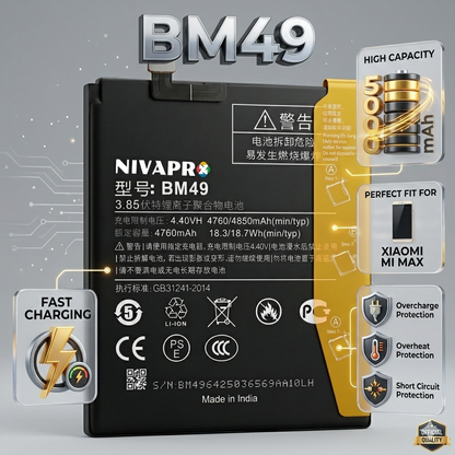 BM49 for Xiaomi Mi Max with Warranty by NIVAPRO 5000mAh
