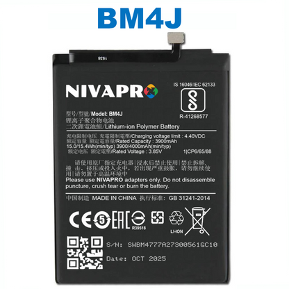 NIVAPRO BM4J Battery for Xiaomi Redmi Note 8 Pro compatible  4000mAh