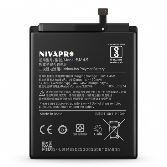BM4S for Redmi Original BM4S Battery for Redmi 10X 5G / 10X Pro 5G with Warranty by NIVAPRO 4520mAh