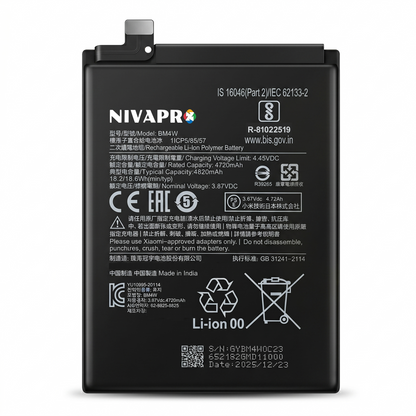 BM4W for  Xiaomi Mi 10i / Mi 10T Lite with Warranty by NIVAPRO 4820mAh