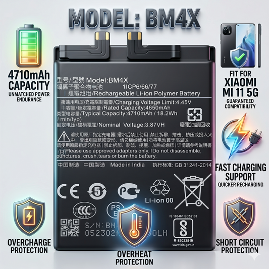 BM4X for  Xiaomi MI 11 5g with Warranty by NIVAPRO 4710mAh