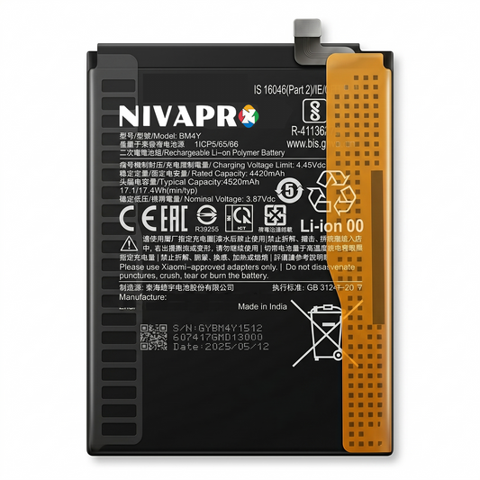 BM4Y for Xiaomi POCO F3 |  Redmi K40 | Redmi K40 pro | Redmi K40 pro plus  with Warranty by NIVAPRO 4520mAh