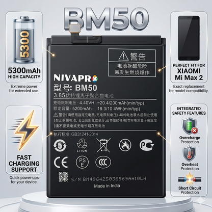 BM50 for Xiaomi Mi Max 2 with Warranty by NIVAPRO 5300mAh