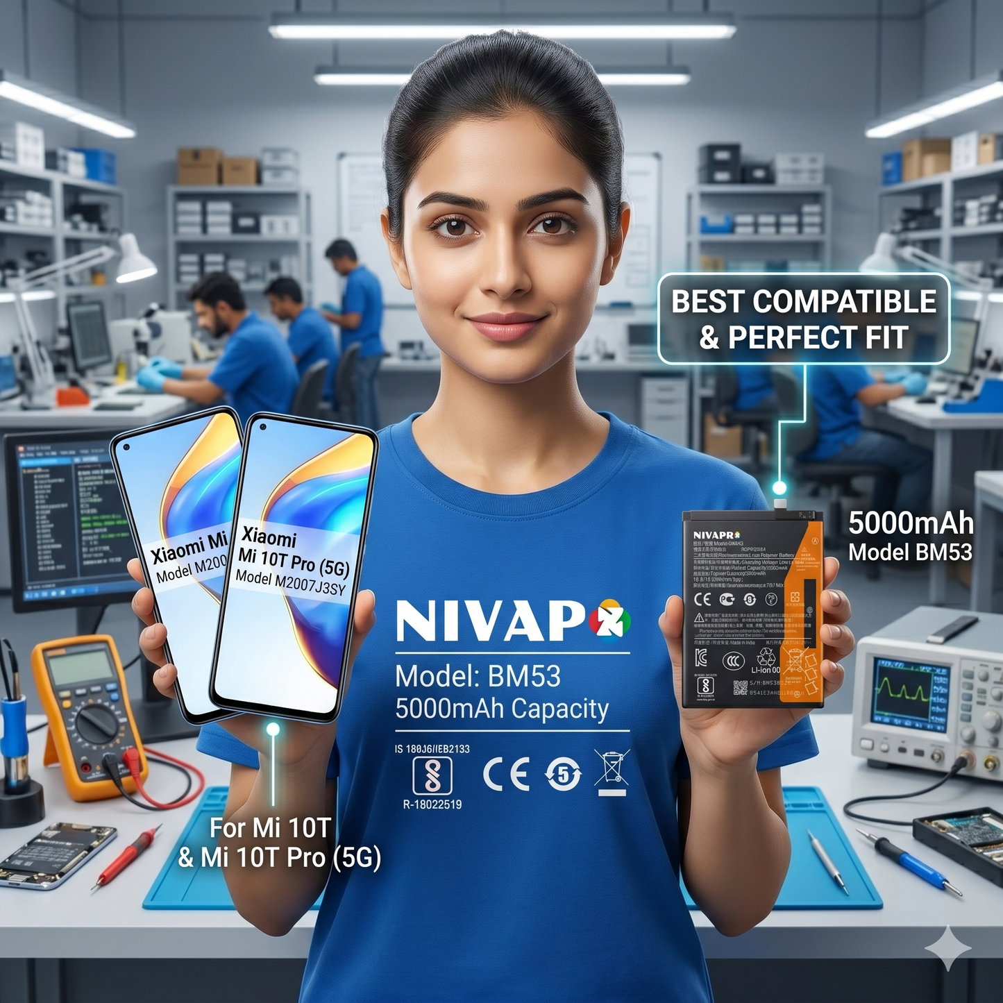 BM53 for Xiaomi Mi 10T, 10T Pro (5G) with Warranty by NIVAPRO 5000mAh