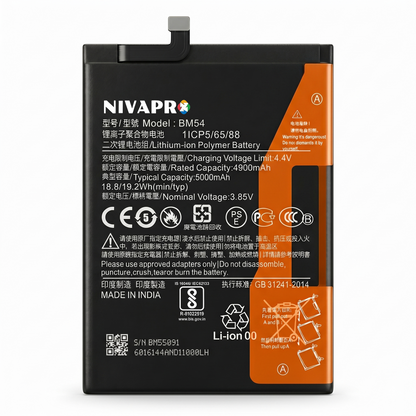 BM54 for  Xiaomi Redmi Note 9T 5G (M2007J22G) and Redmi Note 9 5G  with Warranty by NIVAPRO 5000mAh