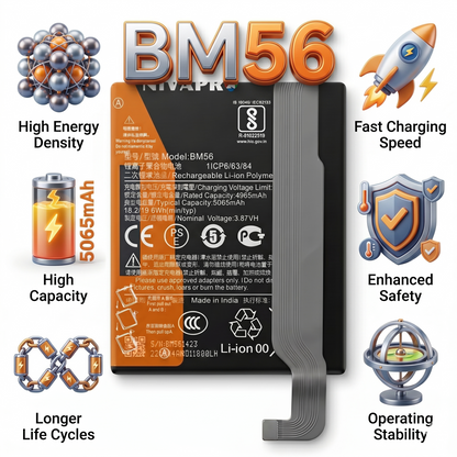 BM56 for Xiaomi Poco F3 GT and Redmi K40 Gaming Edition with Warranty by NIVAPRO 5065mAh